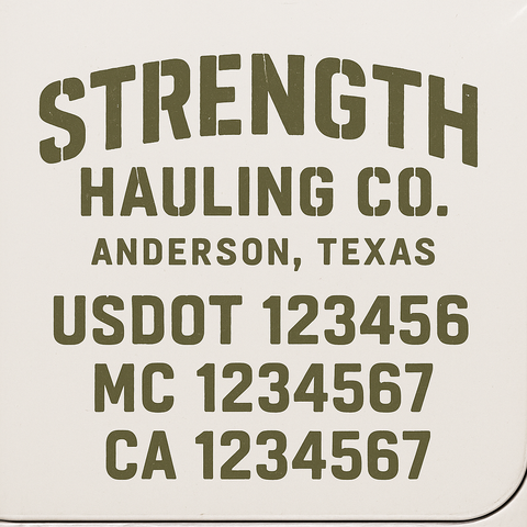 Custom Designed USDOT Truck Door Decal Lettering Signs For Semi-Trucks & Work Trucks (Set of 2)