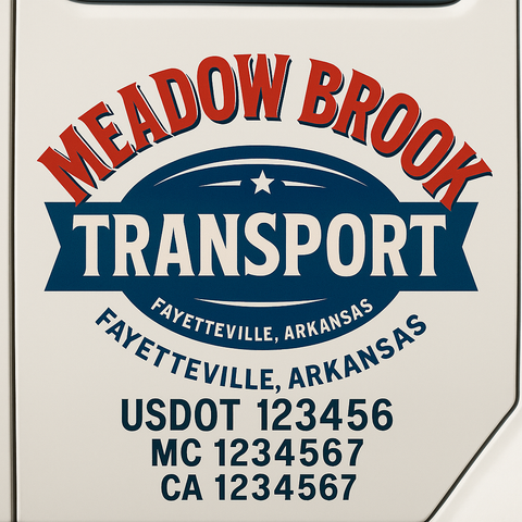 Custom Designed USDOT Truck Door Decal Lettering Signs For Semi-Trucks & Work Trucks (Set of 2)