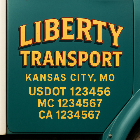 Custom Designed USDOT Truck Door Decal Lettering Signs For Semi-Trucks & Work Trucks (Set of 2)