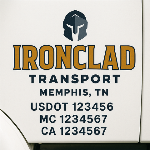 Custom Designed USDOT Truck Door Decal Lettering Signs For Semi-Trucks & Work Trucks (Set of 2)