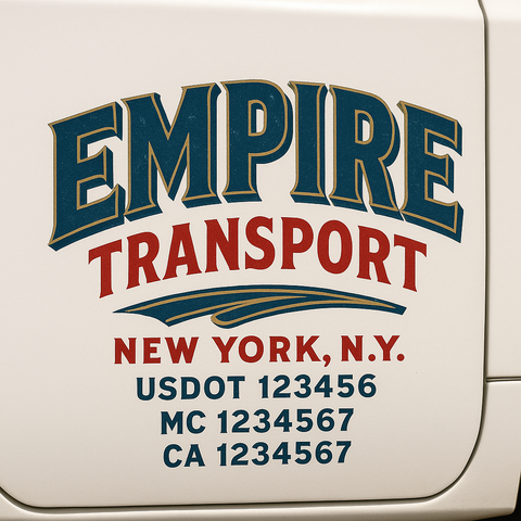 Custom Designed USDOT Truck Door Decal Lettering Signs For Semi-Trucks & Work Trucks (Set of 2)