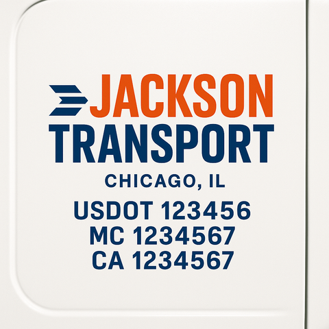 Custom Designed USDOT Truck Door Decal Lettering Signs For Semi-Trucks & Work Trucks (Set of 2)