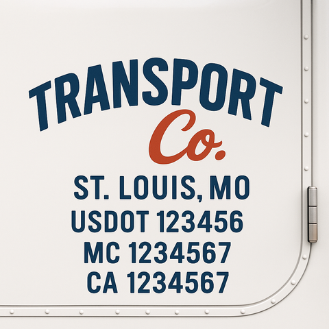 Custom Designed USDOT Truck Door Decal Lettering Signs For Semi-Trucks & Work Trucks (Set of 2)