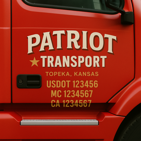 Custom Designed USDOT Truck Door Decal Lettering Signs For Semi-Trucks & Work Trucks (Set of 2)