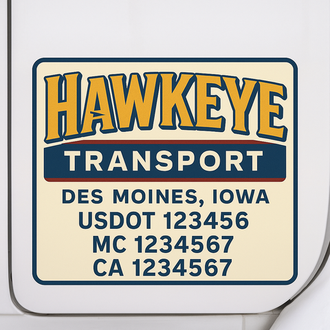 Custom Designed USDOT Truck Door Decal Lettering Signs For Semi-Trucks & Work Trucks (Set of 2)