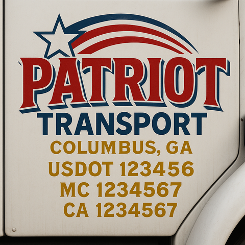 Custom Designed USDOT Truck Door Decal Lettering Signs For Semi-Trucks & Work Trucks (Set of 2)