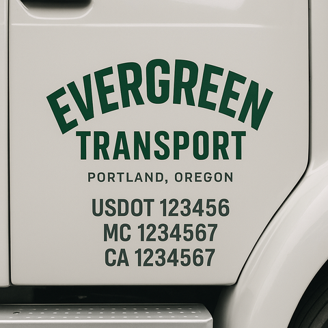 Custom Designed USDOT Truck Door Decal Lettering Signs For Semi-Trucks & Work Trucks (Set of 2)