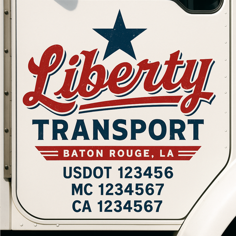 Custom Designed USDOT Truck Door Decal Lettering Signs For Semi-Trucks & Work Trucks (Set of 2)