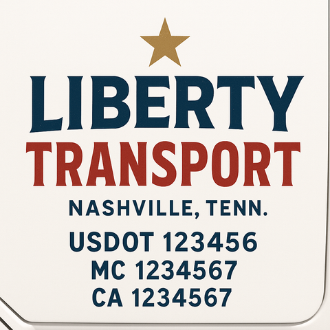 Custom Designed USDOT Truck Door Decal Lettering Signs For Semi-Trucks & Work Trucks (Set of 2)