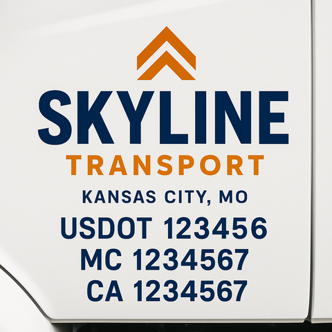 Custom Designed USDOT Truck Door Decal Lettering Signs For Semi-Trucks & Work Trucks (Set of 2)