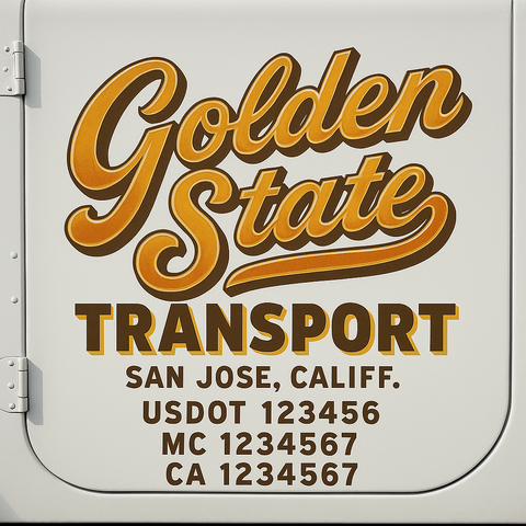 Custom Designed USDOT Truck Door Decal Lettering Signs For Semi-Trucks & Work Trucks (Set of 2)