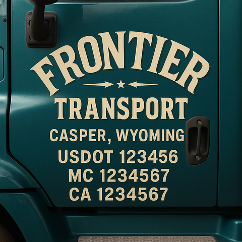 Custom Designed USDOT Truck Door Decal Lettering Signs For Semi-Trucks & Work Trucks (Set of 2)