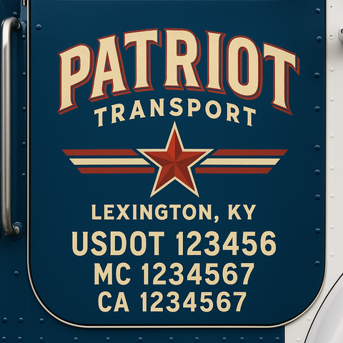 Custom Designed USDOT Truck Door Decal Lettering Signs For Semi-Trucks & Work Trucks (Set of 2)