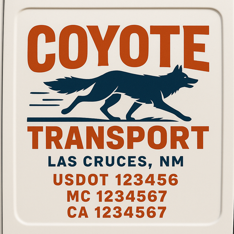 Custom Designed USDOT Truck Door Decal Lettering Signs For Semi-Trucks & Work Trucks (Set of 2)