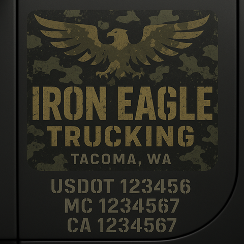 Custom Designed USDOT Truck Door Decal Lettering Signs For Semi-Trucks & Work Trucks (Set of 2)