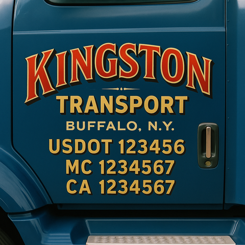 Custom Designed USDOT Truck Door Decal Lettering Signs For Semi-Trucks & Work Trucks (Set of 2)