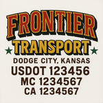 Custom Designed USDOT Truck Door Decal Lettering Signs For Semi-Trucks & Work Trucks (Set of 2)