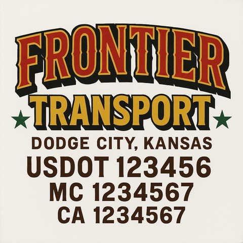 Custom Designed USDOT Truck Door Decal Lettering Signs For Semi-Trucks & Work Trucks (Set of 2)