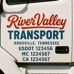 Custom Designed USDOT Truck Door Decal Lettering Signs For Semi-Trucks & Work Trucks (Set of 2)