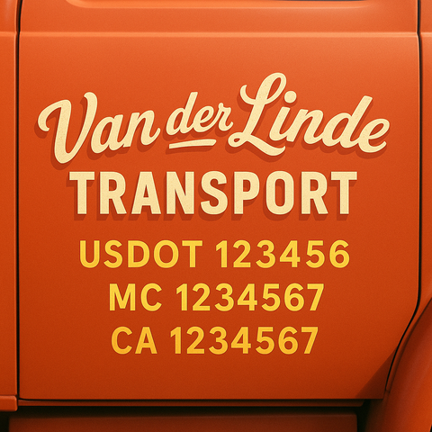 Custom Designed USDOT Truck Door Decal Lettering Signs For Semi-Trucks & Work Trucks (Set of 2)