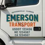 Custom Designed USDOT Truck Door Decal Lettering Signs For Semi-Trucks & Work Trucks (Set of 2)