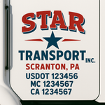 Custom Designed USDOT Truck Door Decal Lettering Signs For Semi-Trucks & Work Trucks (Set of 2)