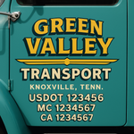 Custom Designed USDOT Truck Door Decal Lettering Signs For Semi-Trucks & Work Trucks (Set of 2)