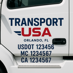 Custom Designed USDOT Truck Door Decal Lettering Signs For Semi-Trucks & Work Trucks (Set of 2)