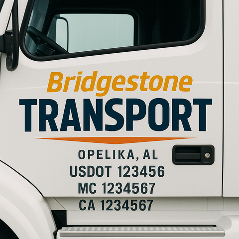 Custom Designed USDOT Truck Door Decal Lettering Signs For Semi-Trucks & Work Trucks (Set of 2)