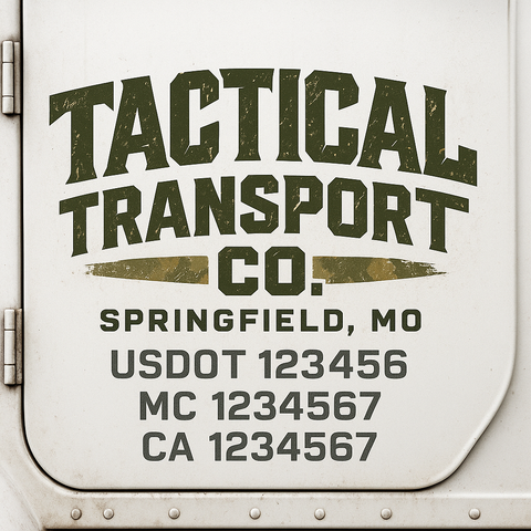 Custom Designed USDOT Truck Door Decal Lettering Signs For Semi-Trucks & Work Trucks (Set of 2)