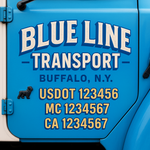 Custom Designed USDOT Truck Door Decal Lettering Signs For Semi-Trucks & Work Trucks (Set of 2)