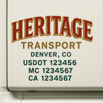 Custom Designed USDOT Truck Door Decal Lettering Signs For Semi-Trucks & Work Trucks (Set of 2)