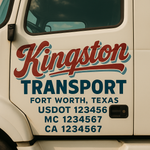 Custom Designed USDOT Truck Door Decal Lettering Signs For Semi-Trucks & Work Trucks (Set of 2)