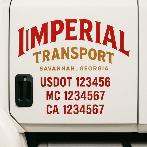 Custom Designed USDOT Truck Door Decal Lettering Signs For Semi-Trucks & Work Trucks (Set of 2)