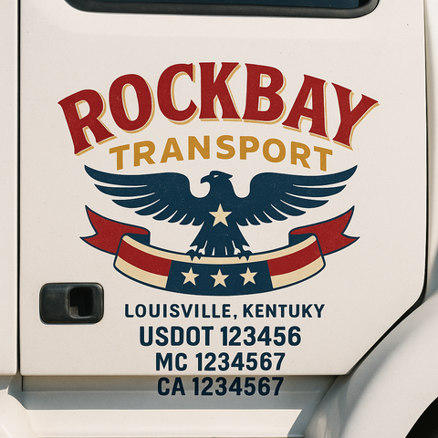 Custom Designed USDOT Truck Door Decal Lettering Signs For Semi-Trucks & Work Trucks (Set of 2)