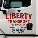 Custom Designed USDOT Truck Door Decal Lettering Signs For Semi-Trucks & Work Trucks (Set of 2)