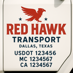 Custom Designed USDOT Truck Door Decal Lettering Signs For Semi-Trucks & Work Trucks (Set of 2)