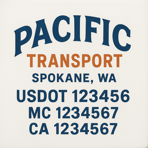Custom Designed USDOT Truck Door Decal Lettering Signs For Semi-Trucks & Work Trucks (Set of 2)