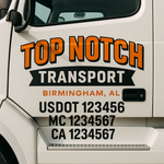 Custom Designed USDOT Truck Door Decal Lettering Signs For Semi-Trucks & Work Trucks (Set of 2)
