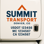 Custom Designed USDOT Truck Door Decal Lettering Signs For Semi-Trucks & Work Trucks (Set of 2)