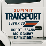 Custom Designed USDOT Truck Door Decal Lettering Signs For Semi-Trucks & Work Trucks (Set of 2)