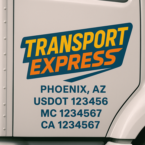 Custom Designed USDOT Truck Door Decal Lettering Signs For Semi-Trucks & Work Trucks (Set of 2)