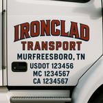 Custom Designed USDOT Truck Door Decal Lettering Signs For Semi-Trucks & Work Trucks (Set of 2)
