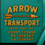 Custom Designed USDOT Truck Door Decal Lettering Signs For Semi-Trucks & Work Trucks (Set of 2)