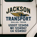 Custom Designed USDOT Truck Door Decal Lettering Signs For Semi-Trucks & Work Trucks (Set of 2)