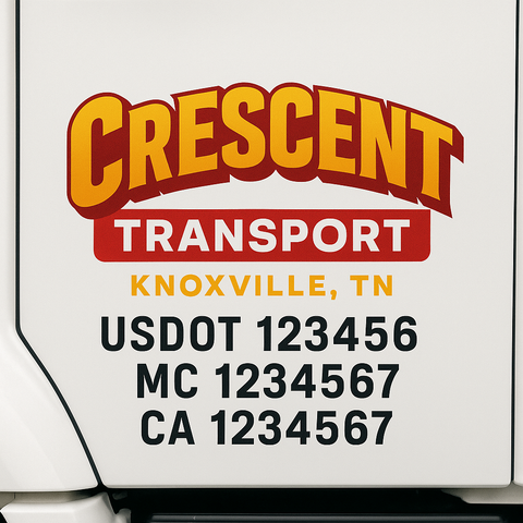 Custom Designed USDOT Truck Door Decal Lettering Signs For Semi-Trucks & Work Trucks (Set of 2)