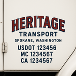 Custom Designed USDOT Truck Door Decal Lettering Signs For Semi-Trucks & Work Trucks (Set of 2)