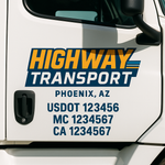 Custom Designed USDOT Truck Door Decal Lettering Signs For Semi-Trucks & Work Trucks (Set of 2)