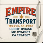 Custom Designed USDOT Truck Door Decal Lettering Signs For Semi-Trucks & Work Trucks (Set of 2)