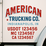 Custom Designed USDOT Truck Door Decal Lettering Signs For Semi-Trucks & Work Trucks (Set of 2)